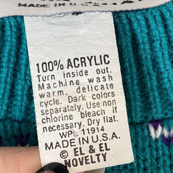 Jennifer Adams 90s Teddy Bear Sweater Womens Sz M Knit Kei Kawaii Soft Girl - Picture 5 of 6